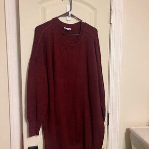 Burgundy Oversized Sweater Dress